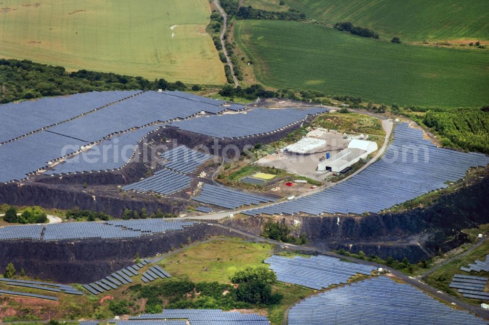 Aerial photograph Eisleben - Solar power plant - photovoltaic system at Eisleben in Saxony-Anhalt