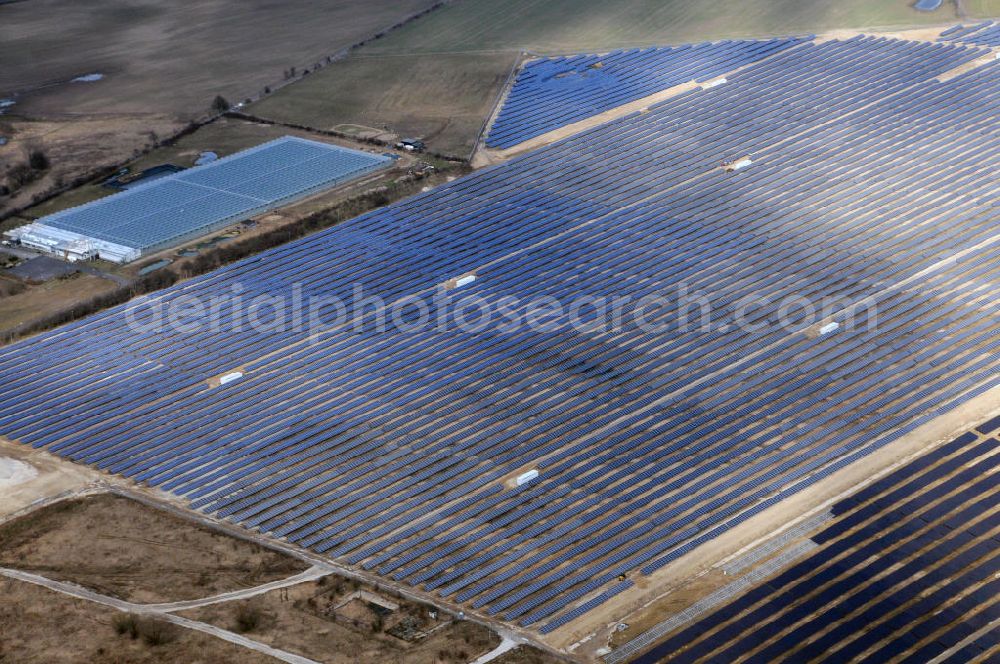 Aerial image Ahrensfelde OT Eiche - Neubau Solarpark Eiche zwischen Mehrower Weg und Hönower Weg / Eichenweg. Projektplanung: PFIXX Solar Systems B.V.