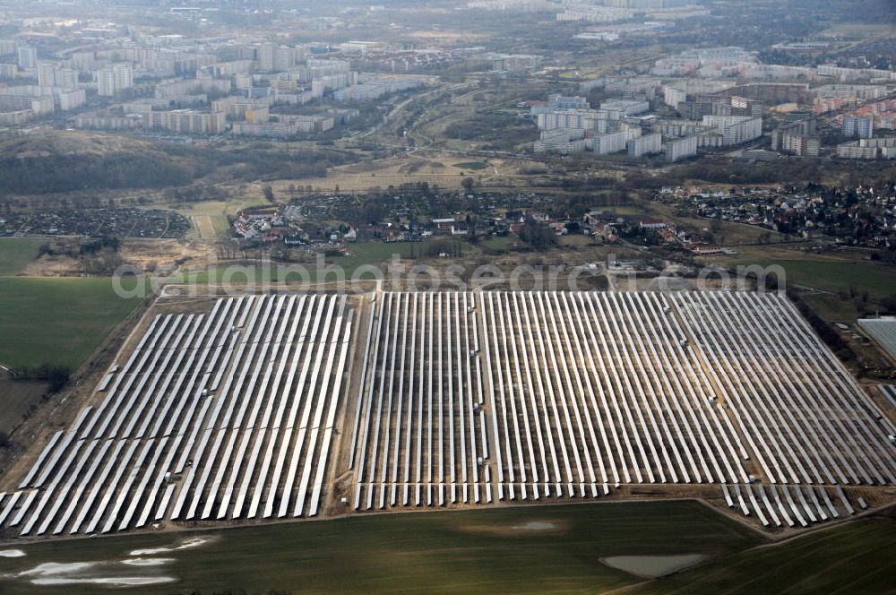 Aerial image Ahrensfelde OT Eiche - Neubau Solarpark Eiche zwischen Mehrower Weg und Hönower Weg / Eichenweg. Projektplanung: PFIXX Solar Systems B.V.