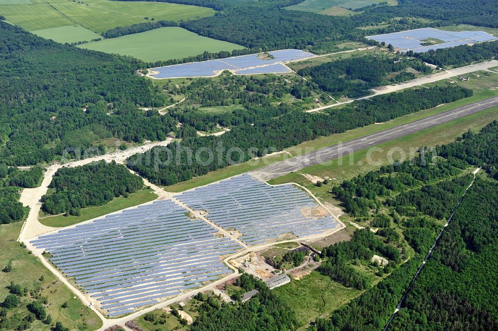 Allstedt from above - Solar power plant Allstedt I on the former airfield Allstedt in Saxony Anhalt