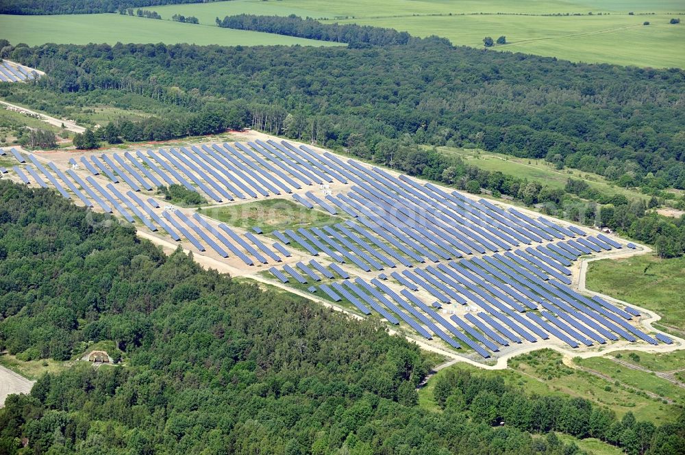 Allstedt from above - Solar power plant Allstedt I on the former airfield Allstedt in Saxony Anhalt