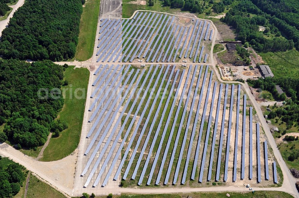 Aerial photograph Allstedt - Solar power plant Allstedt I on the former airfield Allstedt in Saxony Anhalt