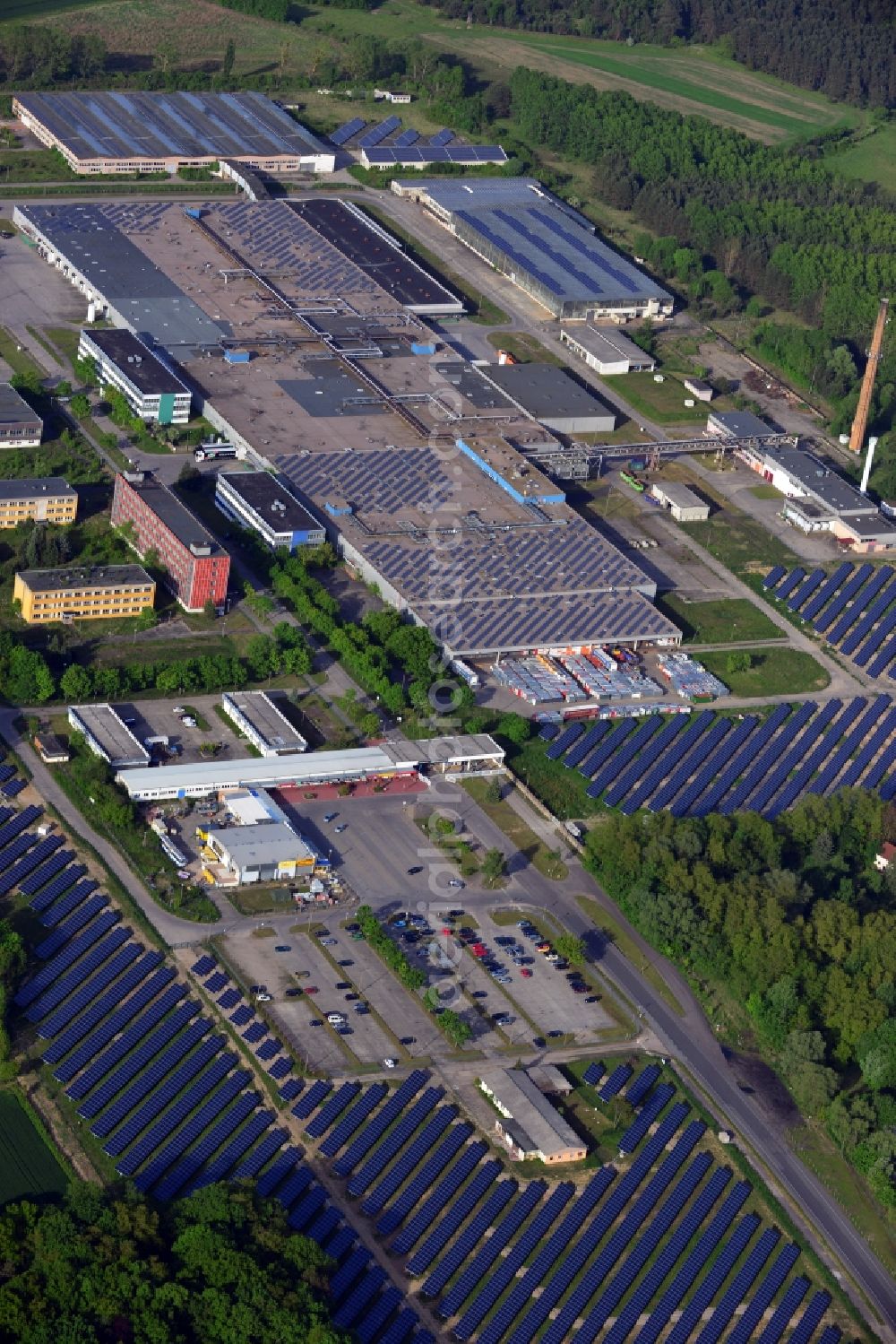 Britz from above - View of the solar park in Britz ( near Eberswalde ) in the state of Brandenburg