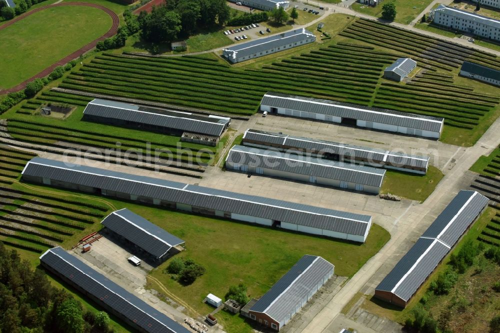 Schwerin from above - Solar park or solar power plant on the roof areas of Bluecher Technologie- und Gewerbepark GmbH Sternbuchholz in Schwerin in the state of Mecklenburg - Western Pomerania, Germany