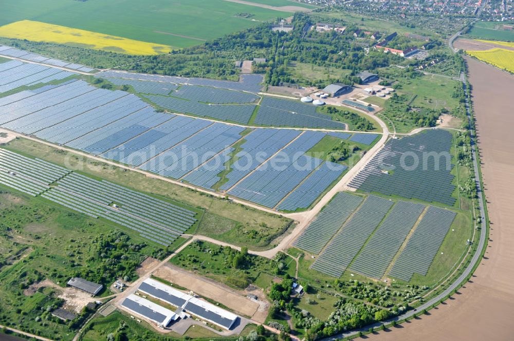 Aerial image Köthen - Solar Park at the former airfield Köthen