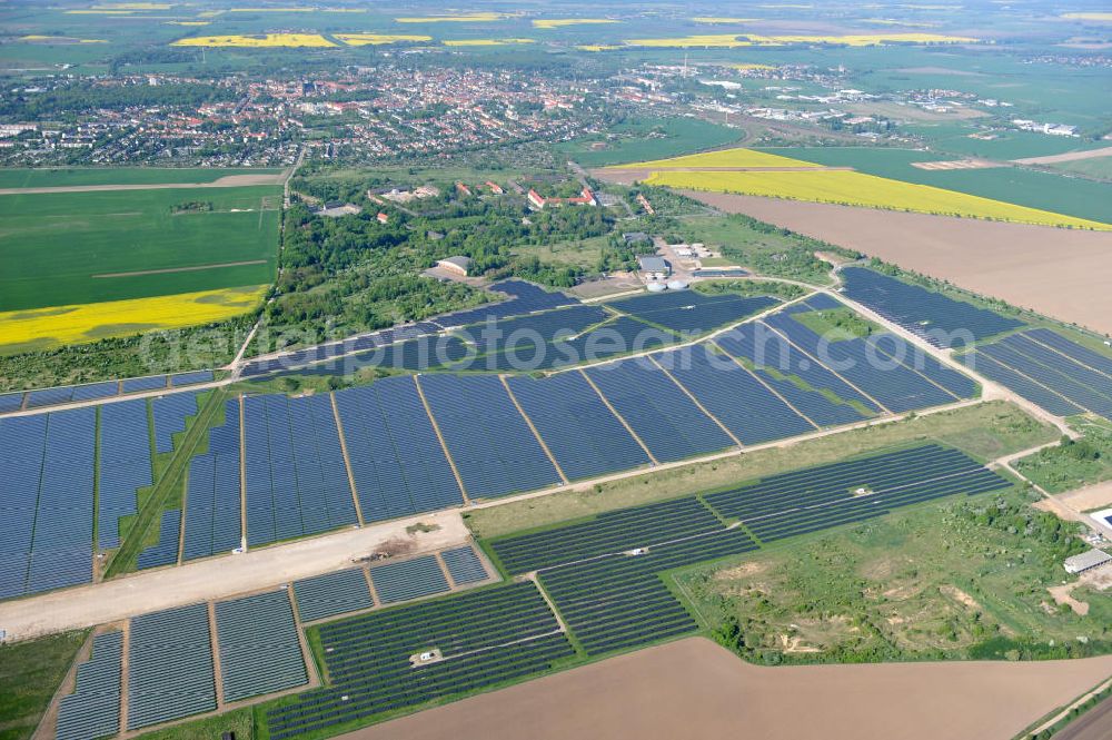 Aerial photograph Köthen - Solar Park at the former airfield Köthen