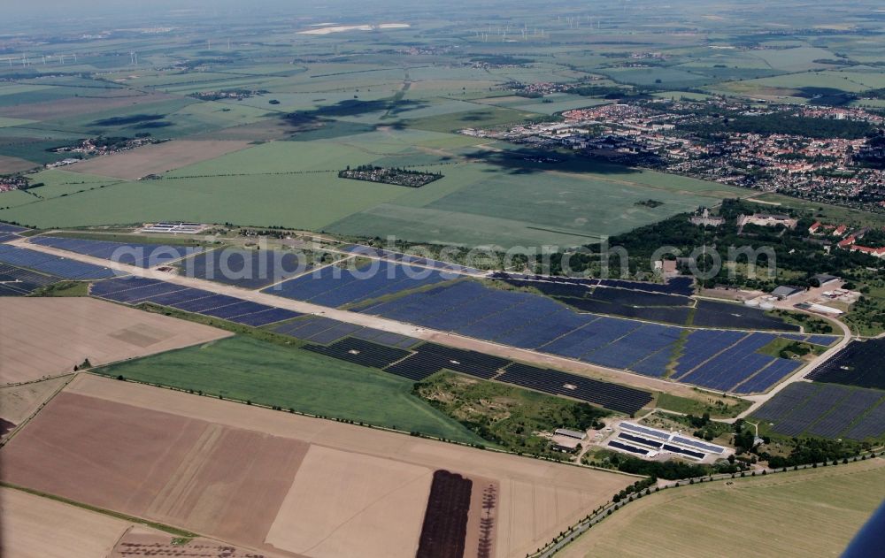 Aerial photograph Köthen - Solar Park at the former airfield Köthen