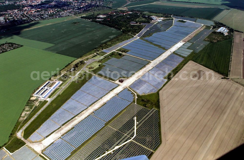 Aerial photograph Köthen - Solar Park at the former airfield Köthen