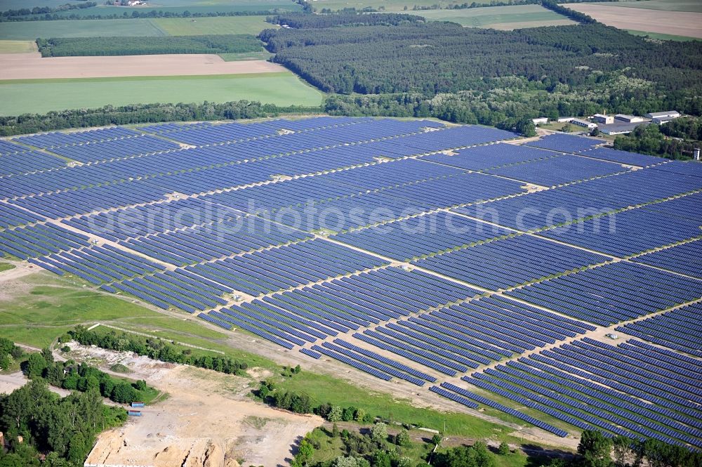 Aerial image Fürstenwalde / Spree - Solar power station in the former airfield of Fürstenwalde