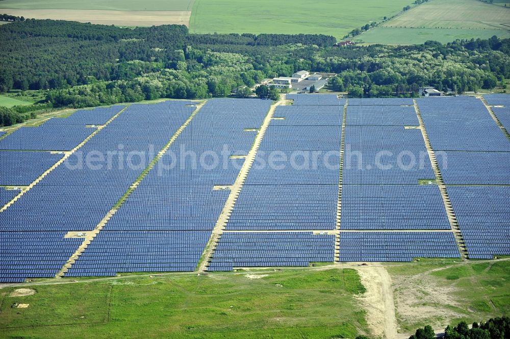 Aerial photograph Fürstenwalde / Spree - Solar power station in the former airfield of Fürstenwalde