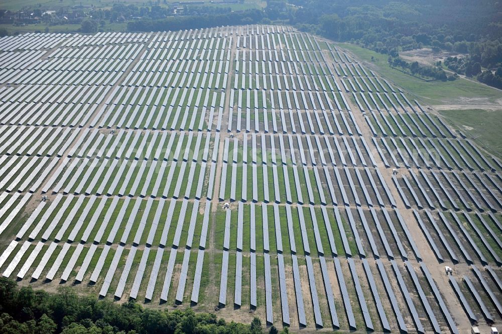 Aerial image Fürstenwalde / Spree - Solar power station in the former airfield of Fürstenwalde