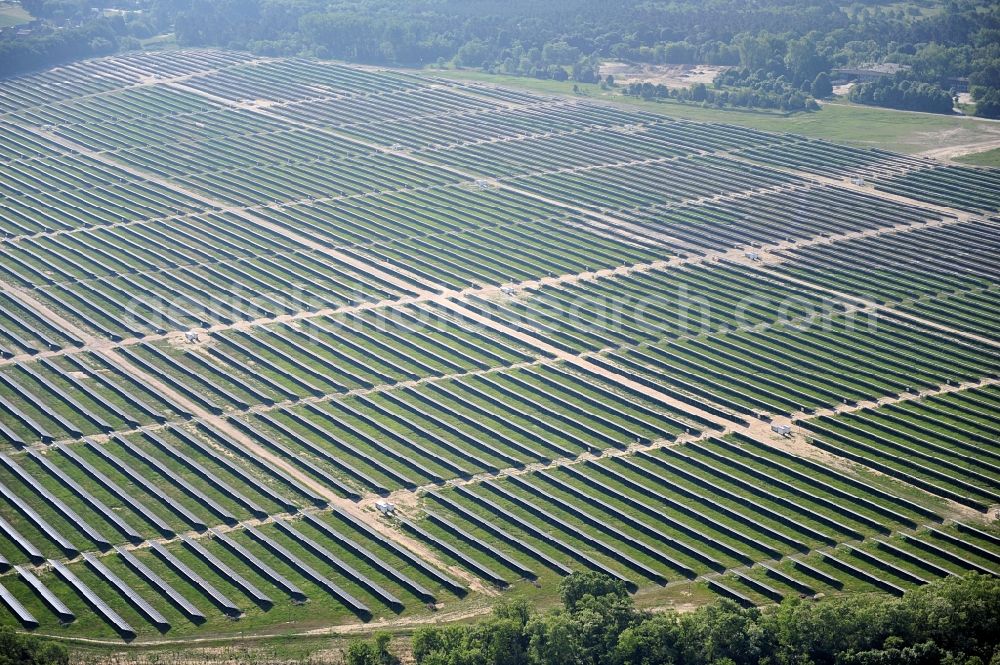 Aerial photograph Fürstenwalde / Spree - Solar power station in the former airfield of Fürstenwalde