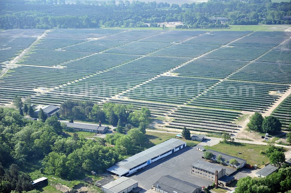 Fürstenwalde / Spree from above - Solar power station in the former airfield of Fürstenwalde