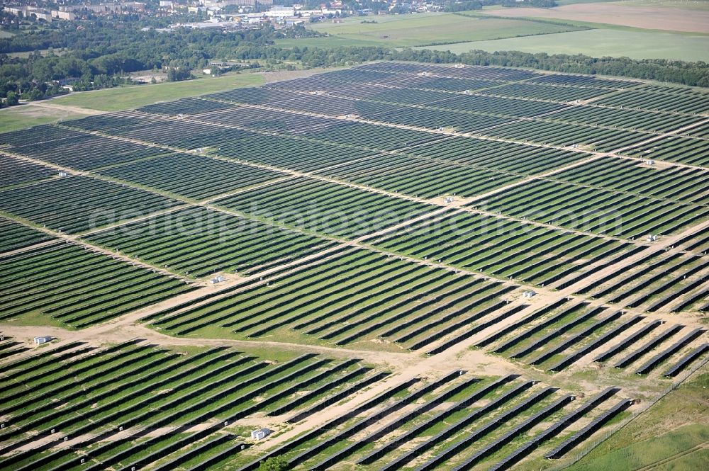 Aerial image Fürstenwalde / Spree - Solar power station in the former airfield of Fürstenwalde