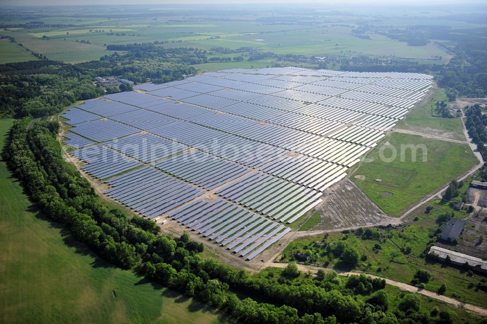 Aerial image Fürstenwalde / Spree - Solar power station in the former airfield of Fürstenwalde