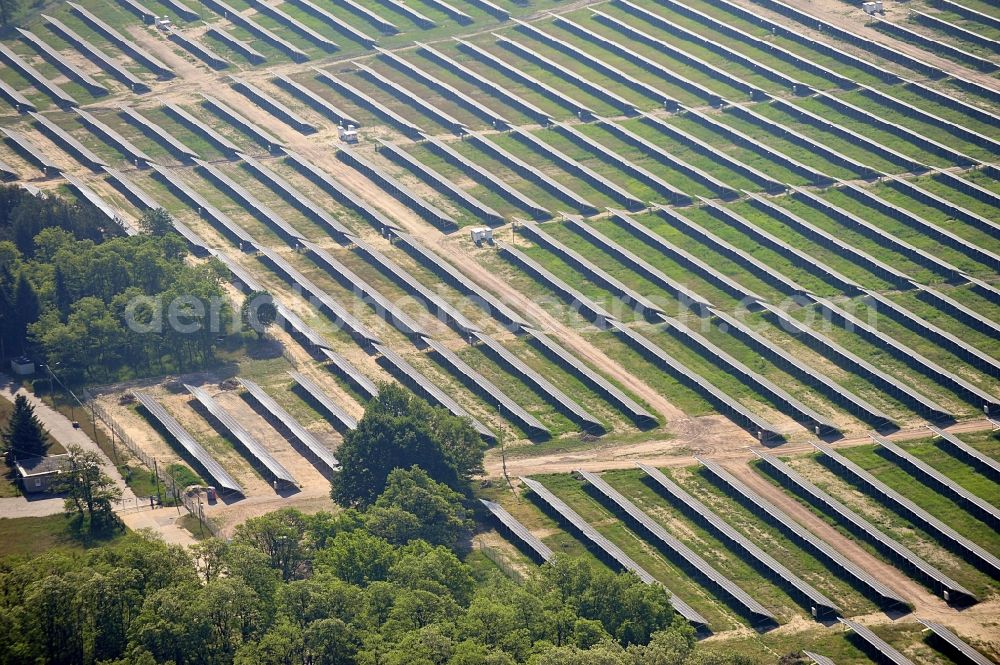 Fürstenwalde / Spree from above - Solar power station in the former airfield of Fürstenwalde