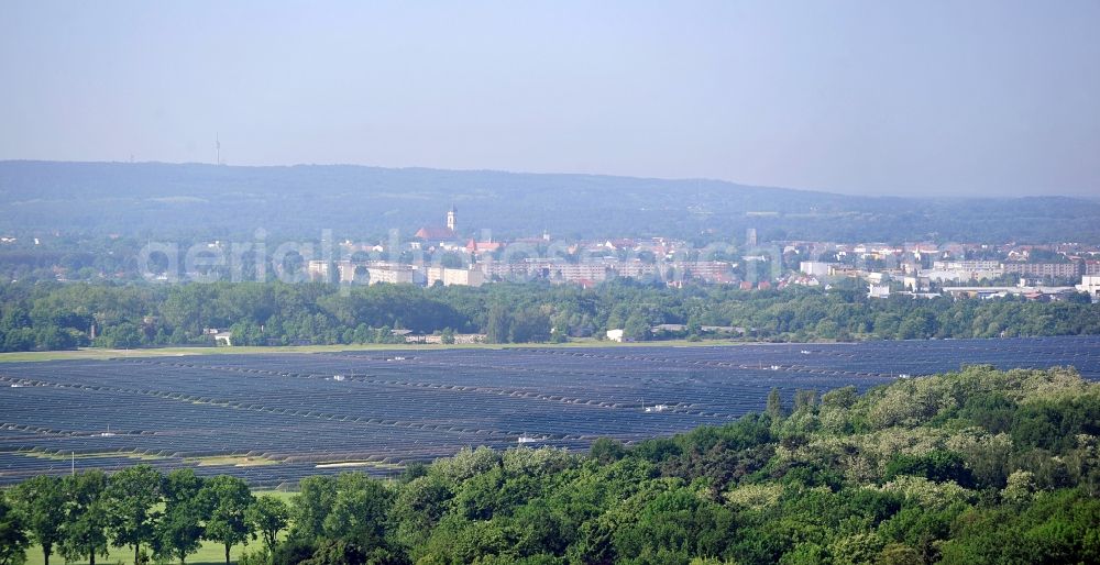 Aerial image Fürstenwalde / Spree - Solar power station in the former airfield of Fürstenwalde