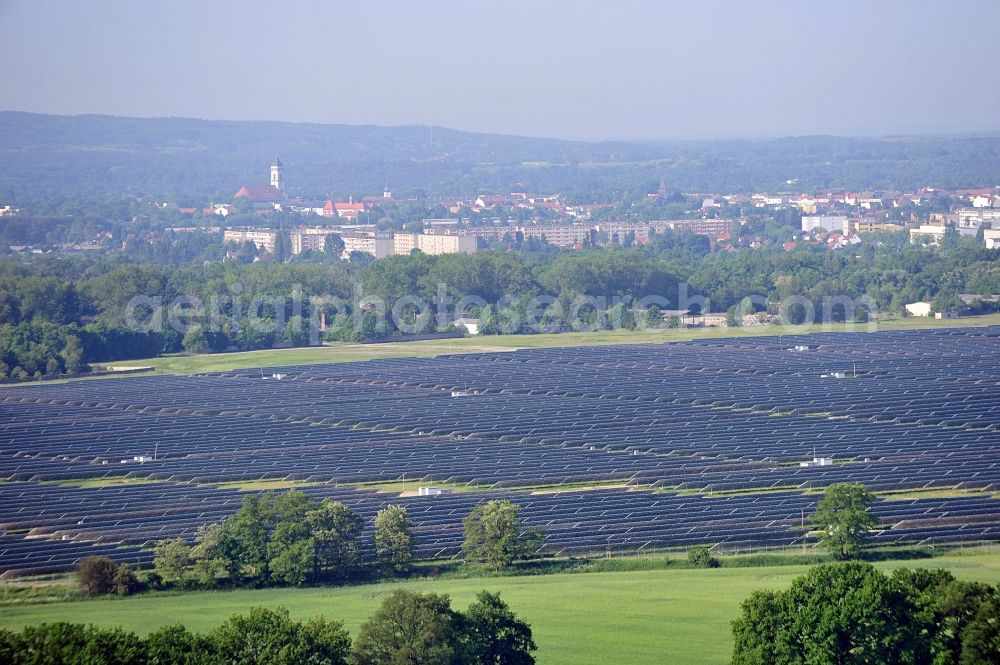 Aerial photograph Fürstenwalde / Spree - Solar power station in the former airfield of Fürstenwalde