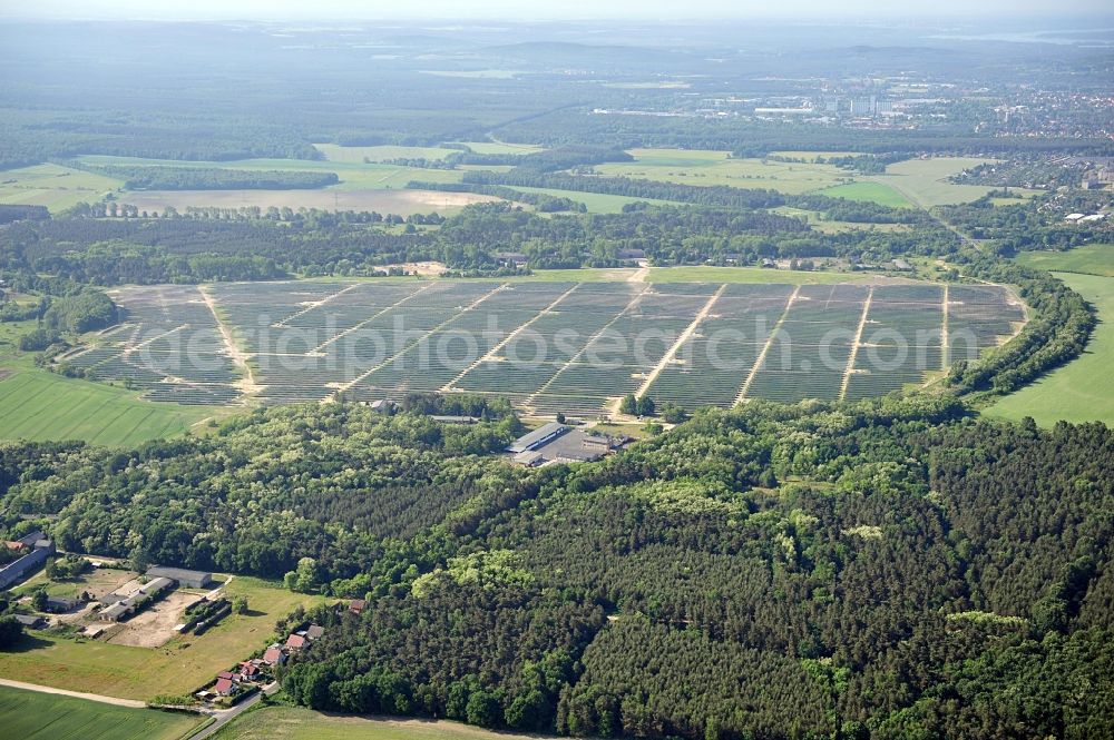 Fürstenwalde / Spree from above - Solar power station in the former airfield of Fürstenwalde