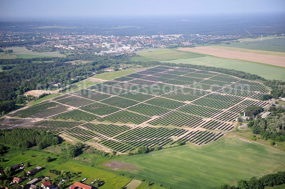 Aerial image Fürstenwalde / Spree - Solar power station in the former airfield of Fürstenwalde