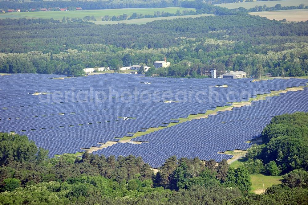 Fürstenwalde / Spree from above - Solar power station in the former airfield of Fürstenwalde