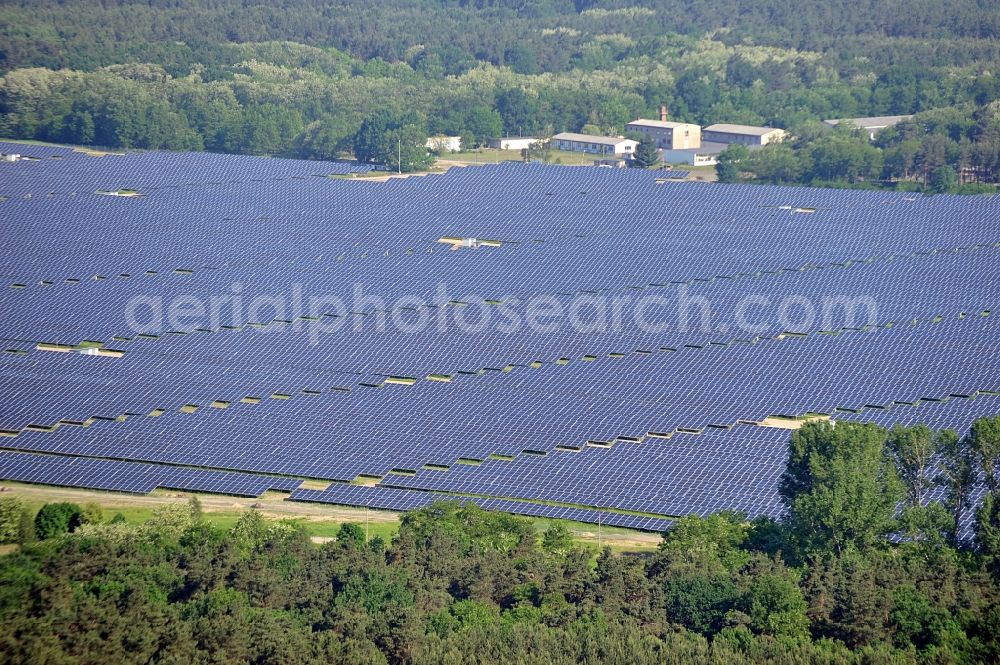 Aerial image Fürstenwalde / Spree - Solar power station in the former airfield of Fürstenwalde