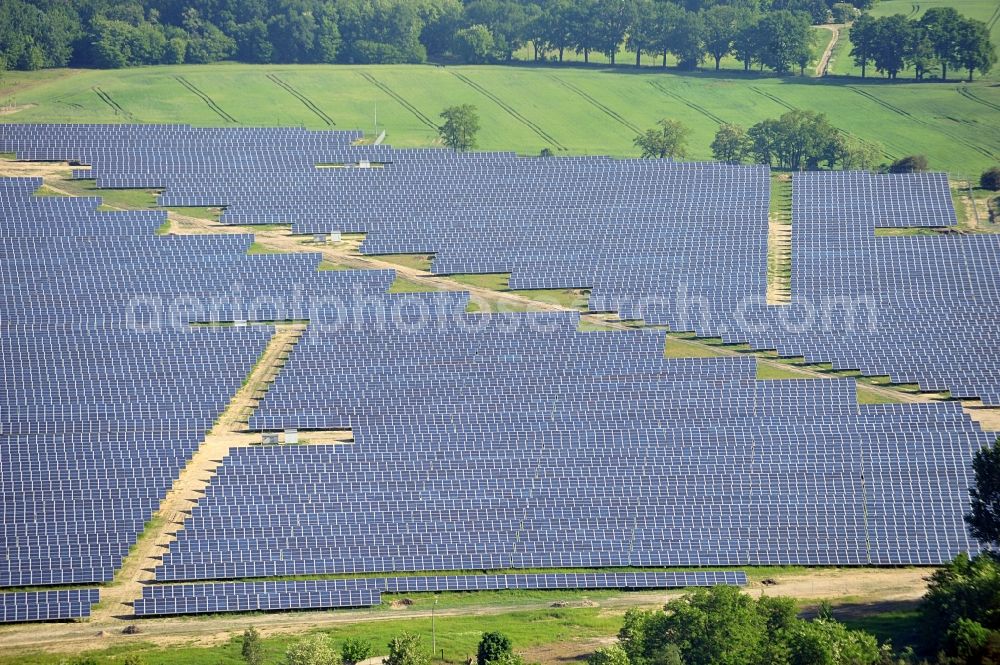 Fürstenwalde / Spree from above - Solar power station in the former airfield of Fürstenwalde