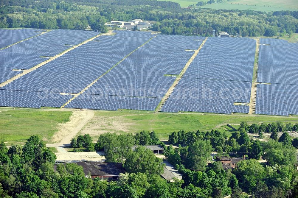 Aerial image Fürstenwalde / Spree - Solar power station in the former airfield of Fürstenwalde