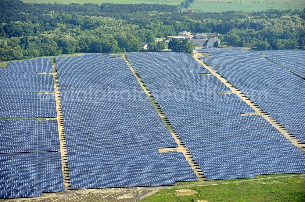 Fürstenwalde / Spree from above - Solar power station in the former airfield of Fürstenwalde