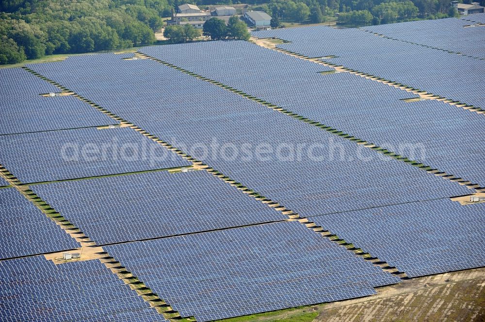 Aerial image Fürstenwalde / Spree - Solar power station in the former airfield of Fürstenwalde