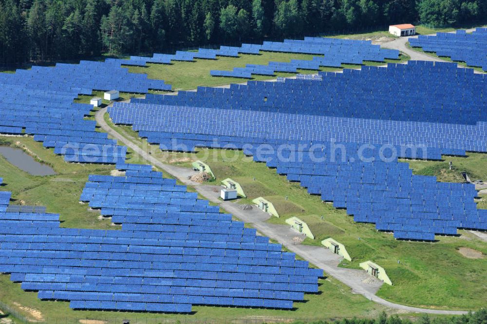 Hemau from the bird's eye view: Hemau solar farm on the site of a former munitions depot of the Upper Palatinate in Bavaria