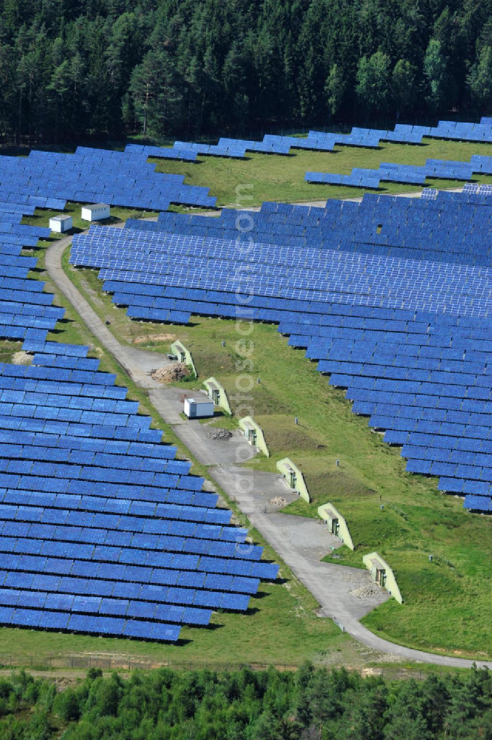 Hemau from above - Hemau solar farm on the site of a former munitions depot of the Upper Palatinate in Bavaria