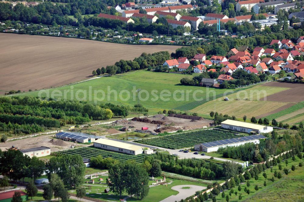 Aerial photograph Bad Langensalza - Photovoltaikanlage / Solaranlage / Solarpark Am Katzenstieg an der Thamsbrücker Landstraße in Bad Langensalza, Thüringen. Ein Projekt der Markus Kästner GmbH, Bau-& Vertrieb von Photovoltaikanlagen. Photovoltaic installation / solar power system / photovoltaic power plant Am Katzenstieg in Bad Langensalza, Thuringia.