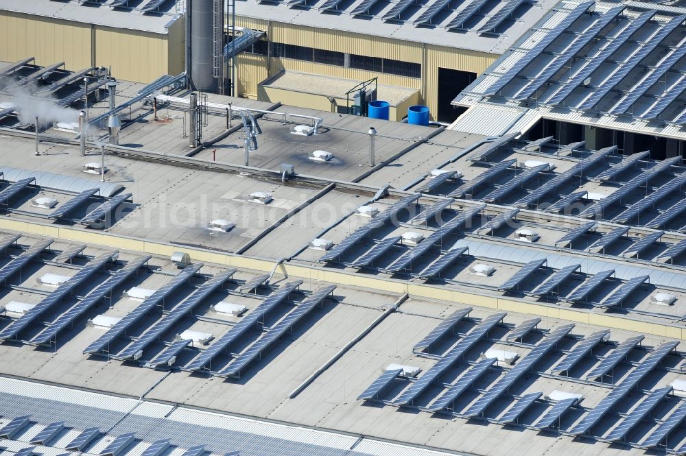 Aerial image Lauta - The completed construction work on the photovoltaic system solar park Lauta on one part of the former Lautawerk-area