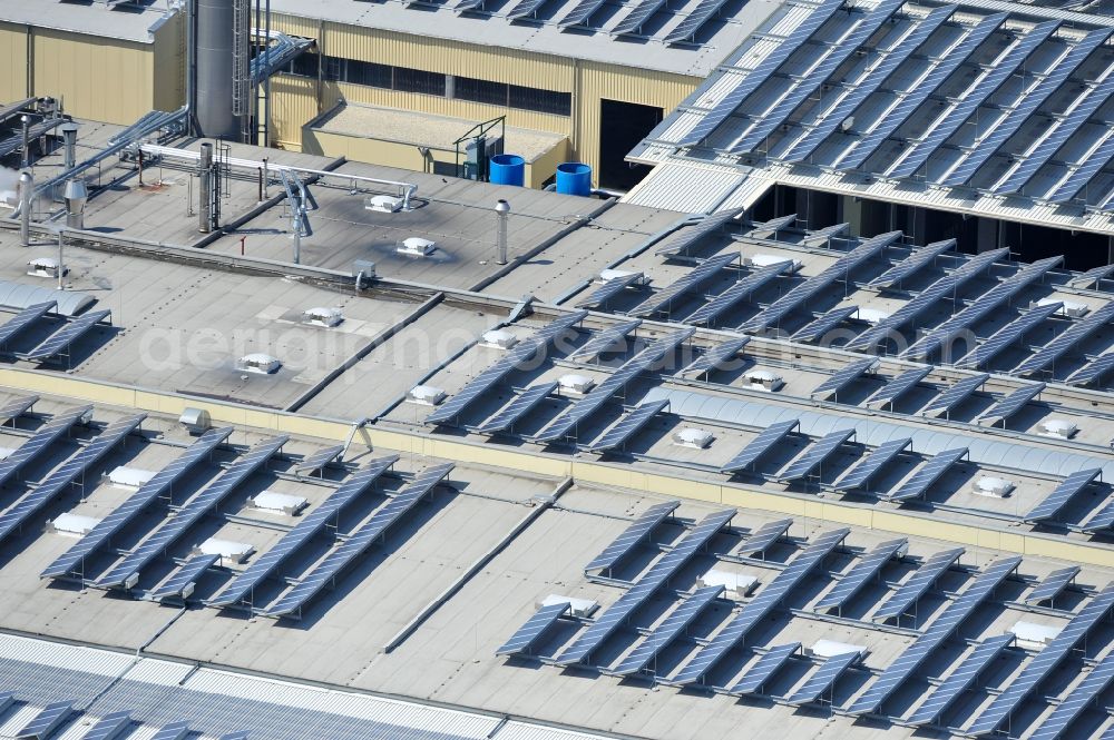 Aerial photograph Lauta - The completed construction work on the photovoltaic system solar park Lauta on one part of the former Lautawerk-area