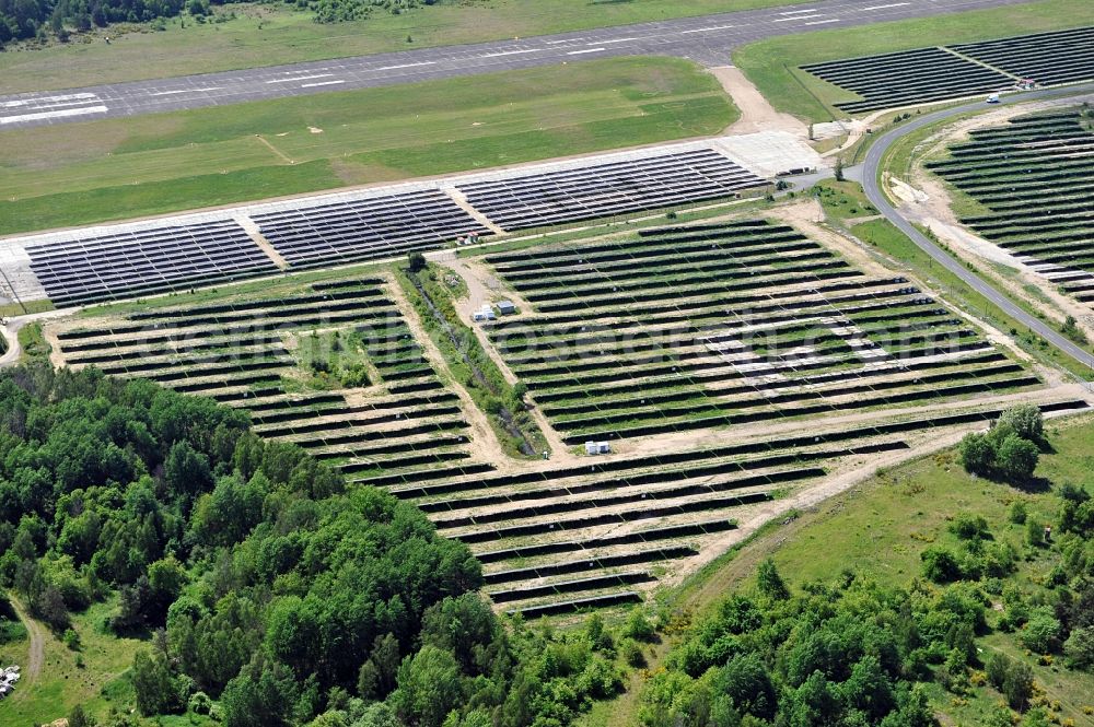 Aerial image Falkenberg / Elster - Solar power station in Falkenberg-Lönnewitz Airport