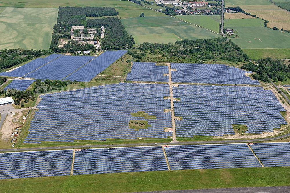 Aerial image Falkenberg / Elster - Solar power station in Falkenberg-Lönnewitz Airport