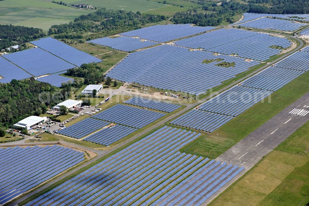 Aerial image Falkenberg / Elster - Solar power station in Falkenberg-Lönnewitz Airport