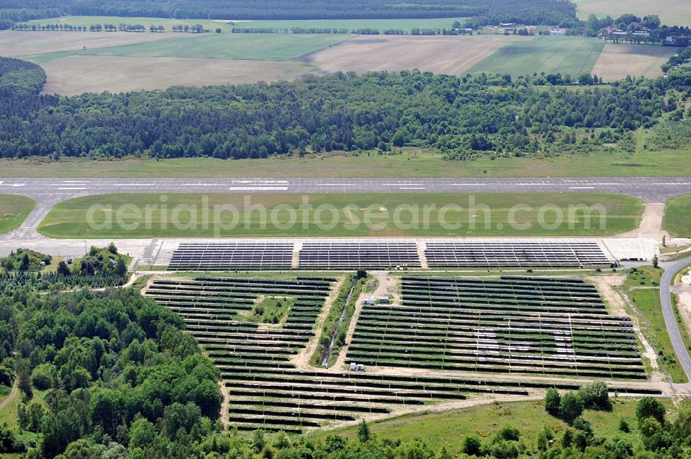 Aerial photograph Falkenberg / Elster - Solar power station in Falkenberg-Lönnewitz Airport