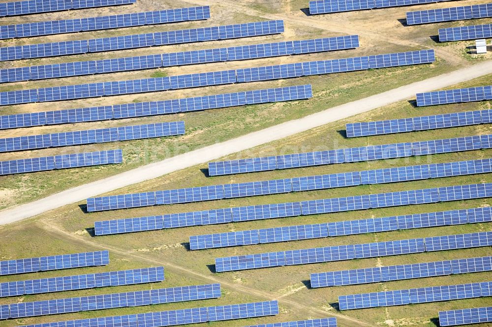 Drewitz from the bird's eye view: Solar power station on Cottbus-Drewitz Airport