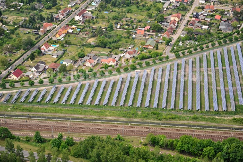 Aerial image Wittenberge - Solar farm / solar power plant in Wittenberge