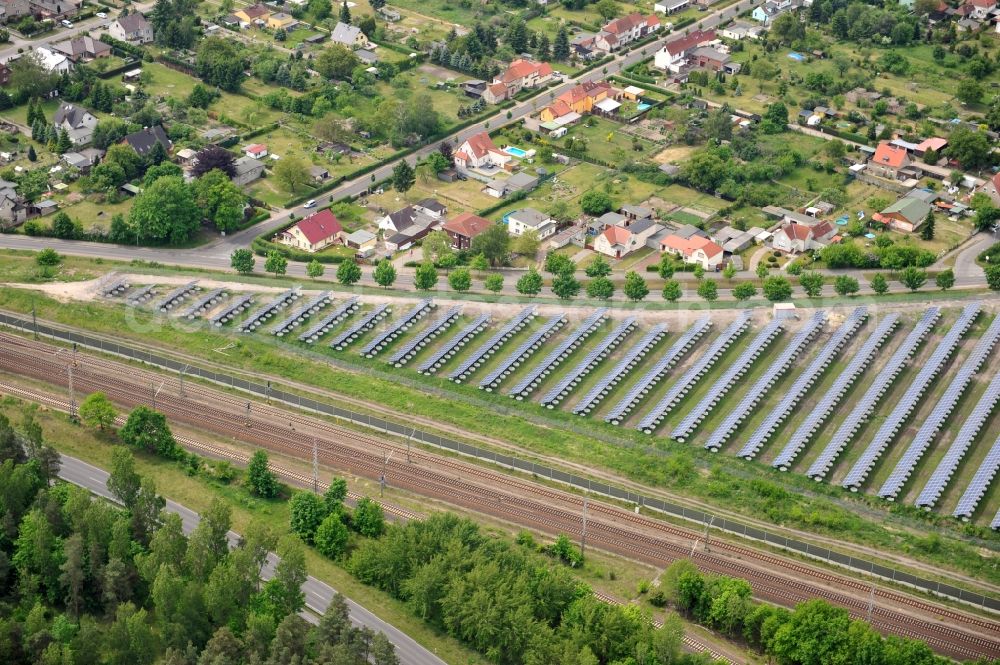 Aerial photograph Wittenberge - Solar farm / solar power plant in Wittenberge