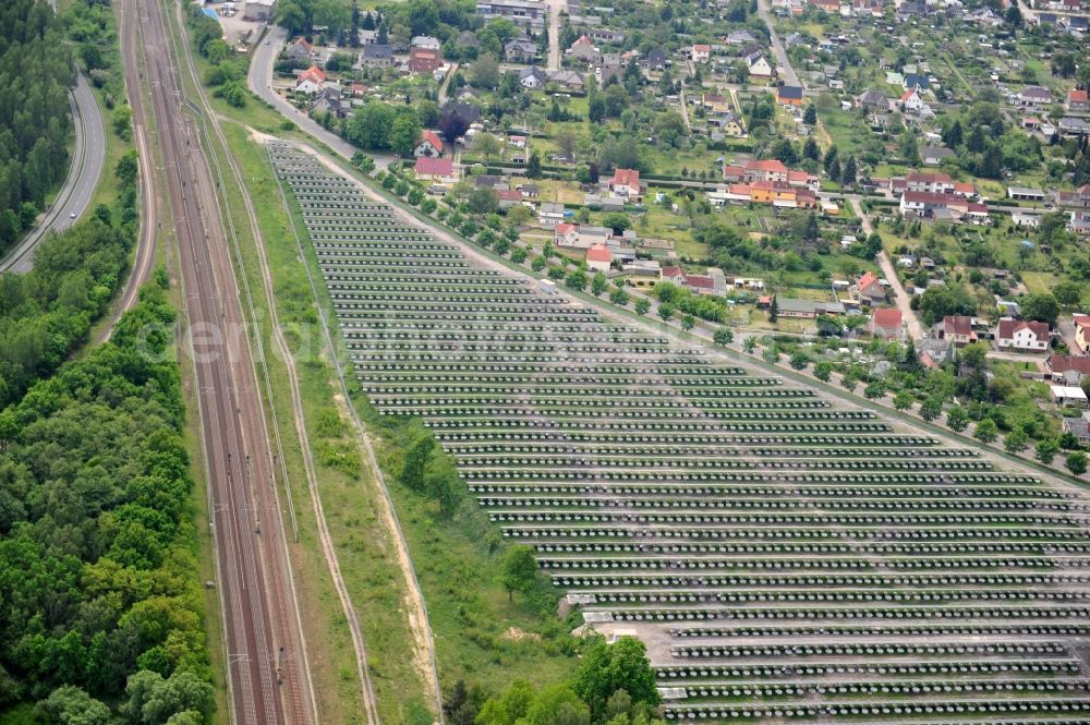 Wittenberge from above - Solar farm / solar power plant in Wittenberge