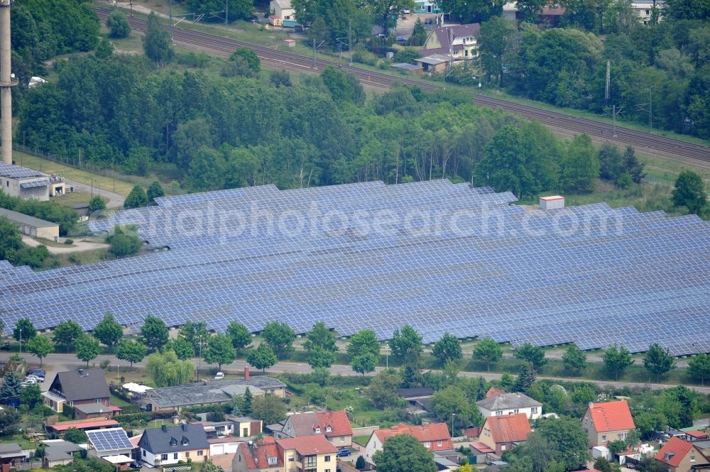 Aerial image Wittenberge - Solar farm / solar power plant in Wittenberge