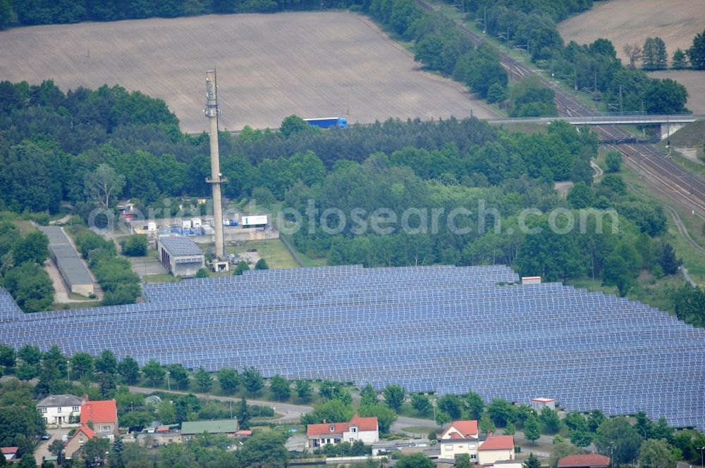 Aerial photograph Wittenberge - Solar farm / solar power plant in Wittenberge