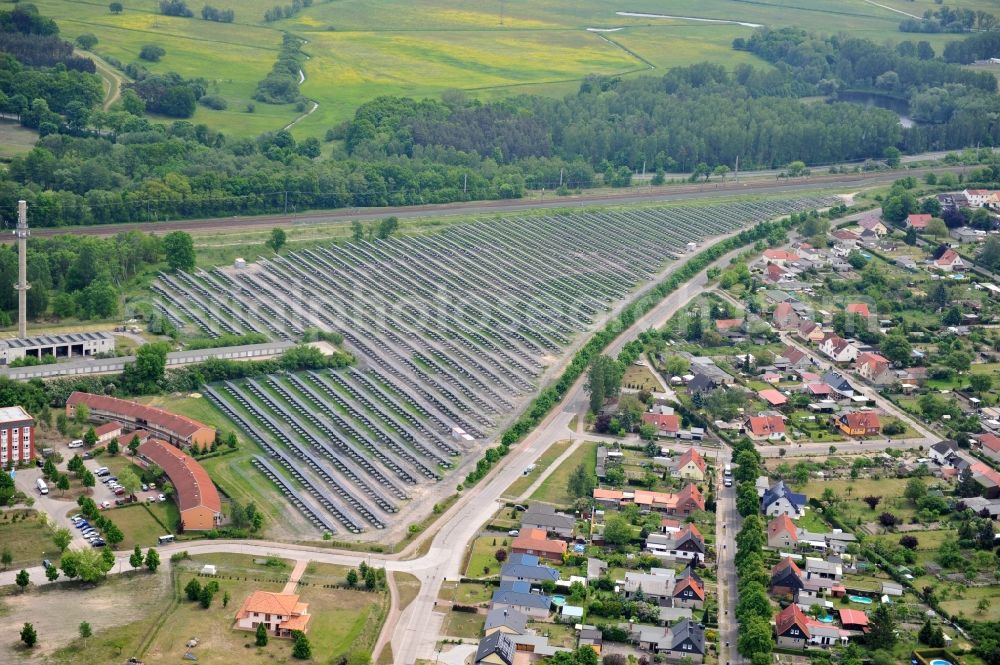 Aerial image Wittenberge - Solar farm / solar power plant in Wittenberge