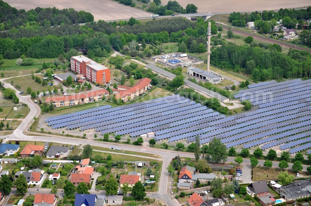 Wittenberge from above - Solar farm / solar power plant in Wittenberge