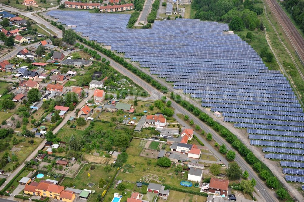 Aerial image Wittenberge - Solar farm / solar power plant in Wittenberge