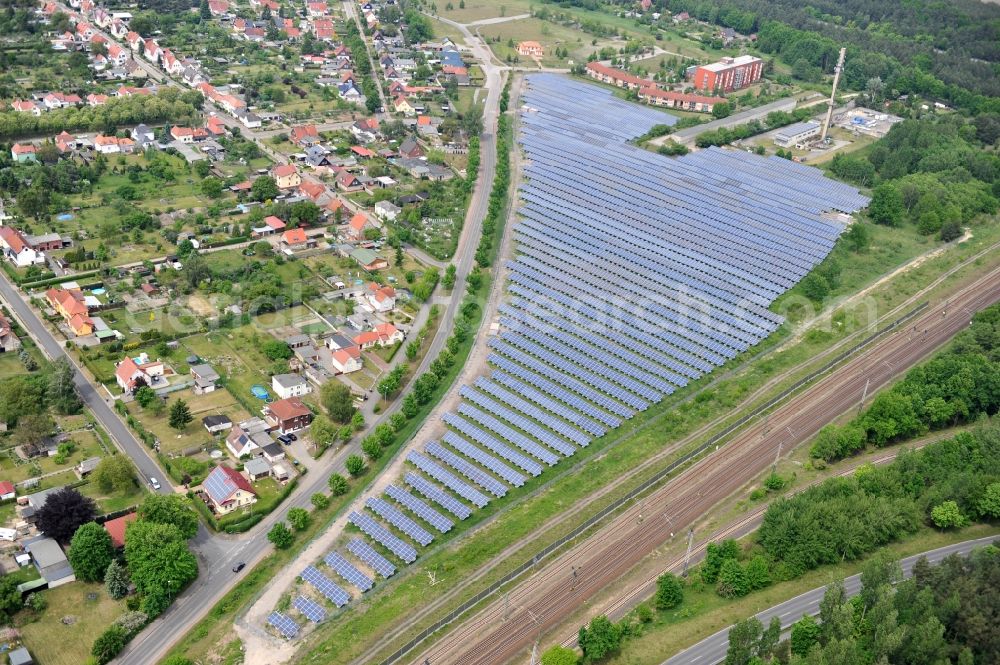 Aerial image Wittenberge - Solar farm / solar power plant in Wittenberge