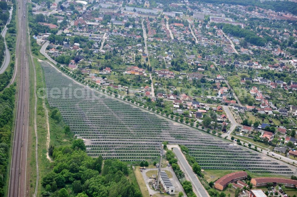 Wittenberge from above - Solar farm / solar power plant in Wittenberge